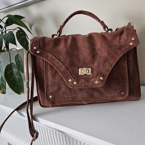 Mango Suede Messanger Bag with adjustable crossbody strap